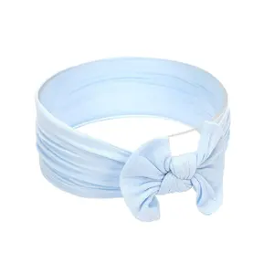 Baby Girl's Toddler Bow Knot Headbands Soft Nylon Headband for Daily Life Birthday Party Photography (Blue)