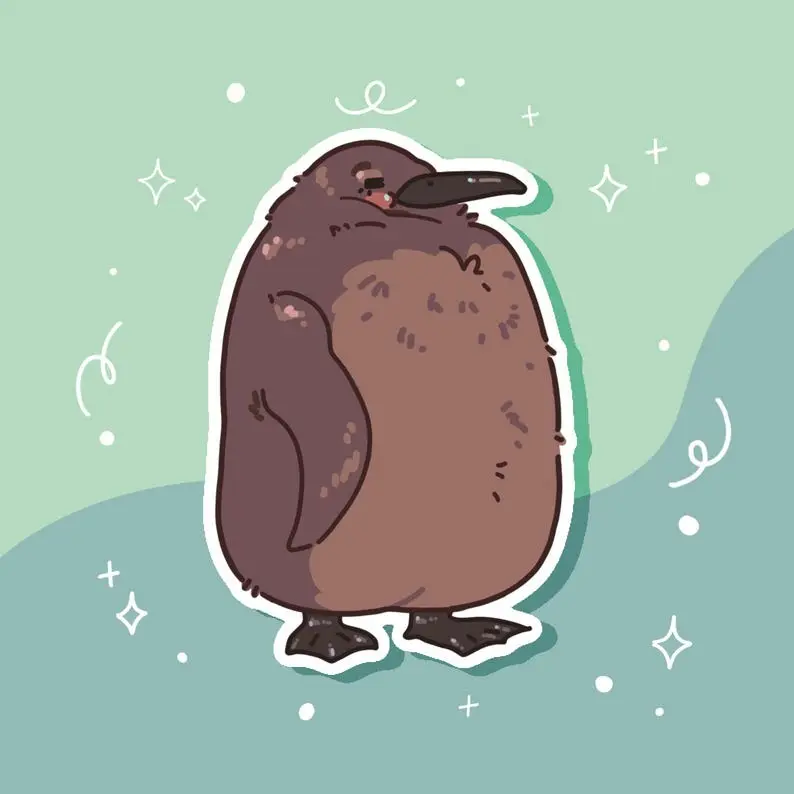 Chunky Penguin Sticker, Penguin Sticker, Animal Decal, Cute Stationary, Penguin Decal