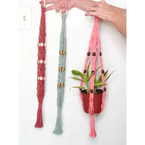 Macrame Beaded Plant Hangers, Plant Holders
