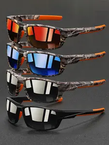 Unisex Sport Sunglasses Set, Fashionable Retro Square Design, Outdoor Fishing Cycling Hiking Climbing Skiing Running Driving UV Protection Glasses, Sunglasses For Sports
