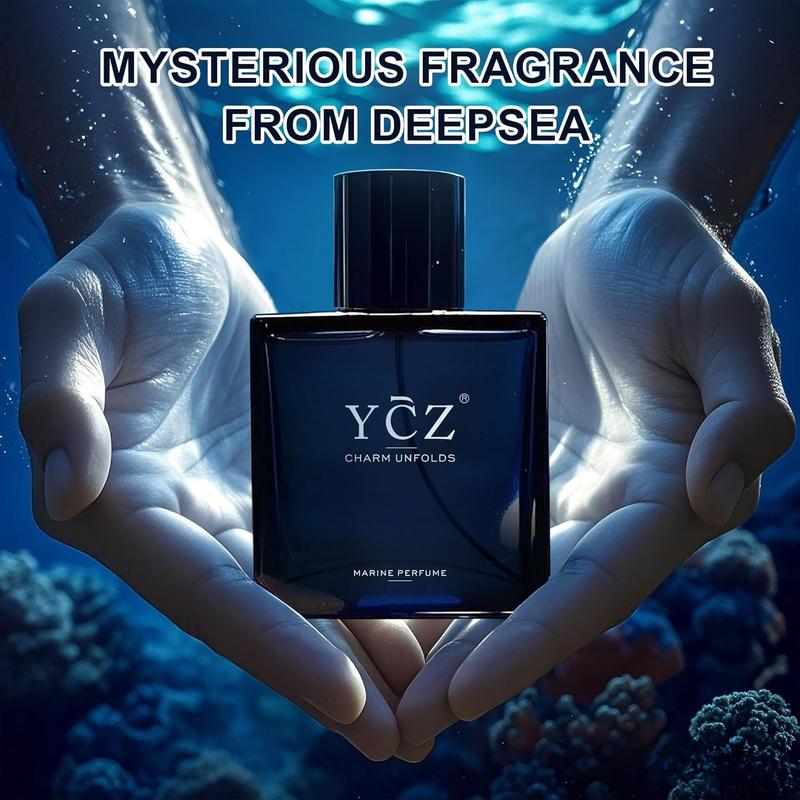 YCZ Cologne Midnight Marine Eau de Parfum 50ml Sweet Elegant Floral Oriental Scent Long Lasting Woody Amber Musk Gift Twilight Ocean Scent for Men Citrus Musk Amber Fragrance