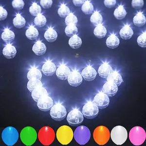 50pcs LED Balloon Light Mini Round Balls Lights, Waterproof Tiny Led Light Long Standby Time Lights for Balloon Paper Lantern Easter Eggs Birthday Party Wedding Halloween Christmas Decoration