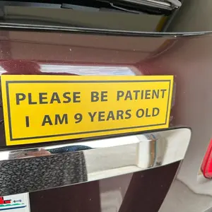 Please Be Patient, I Am 9 Years Old Car Bumper Sticker, Funny Car Decals for Car, Auto, Motorcar, Windows, Trucks, Laptop, Funny Gift for Friend, Car Stickers, Windshield Sticker, Sticker For Cars