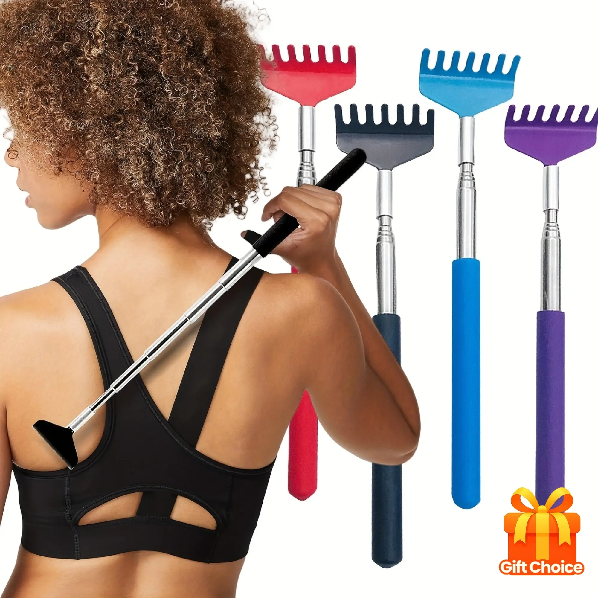 4pcs Colorful Ergonomic Lightweight Back Scratcher, Seven Teeth Massage Stress Relief Tool, Elderly Scratch Helper, Super Practical Design