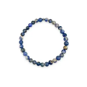 Men's White Blue Sodalite Mini Stacker Bracelet