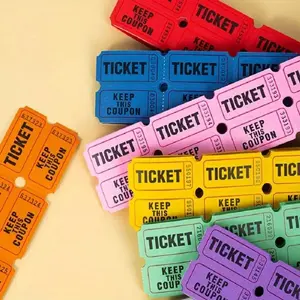 200pcs/100pairs Raffle Tickets, 8 Color Selection, Double Roll, Event Tickets, Entry, Class Reward, Fundraiser & Prizes