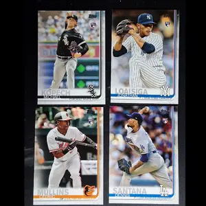 2019 Baseball Rookies Four Cards Lot Featuring Kopech, Loonsiga, Mullins & Santana Collectible Sports Trading Cards