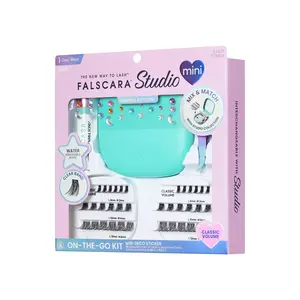 KISS FALSCARA Studio Mini On-The-Go False Eyelash Kit - Classic Volume, 36 Wisps