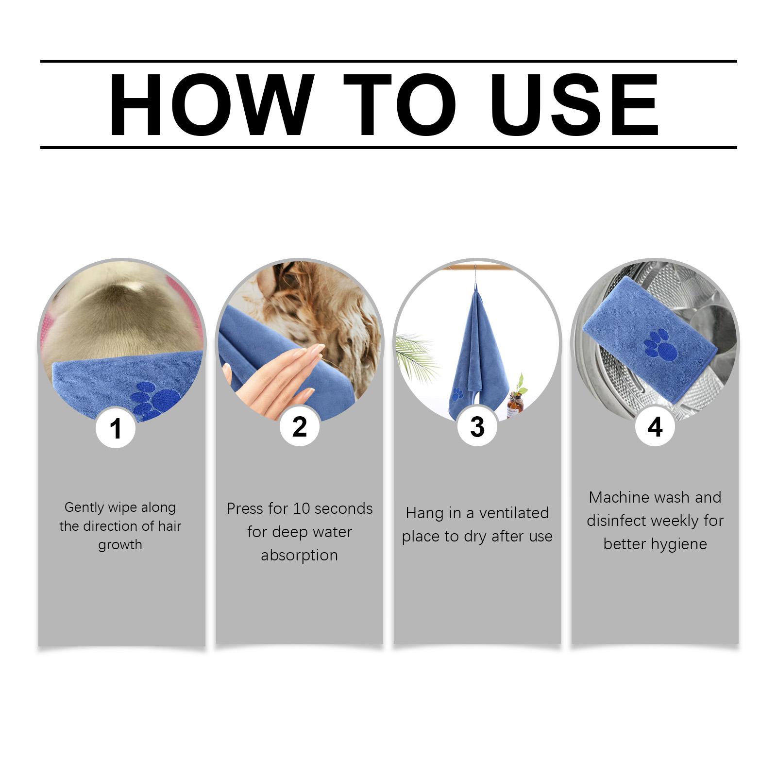 Pet Towel: Pet Microfiber Absorbent Towel - Soft, Durable, Quick-Drying - Ideal for Pet Grooming and Carelitter pellets, spray, litter tray, litter box, removal