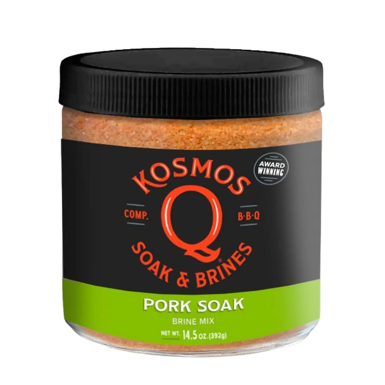 Kosmos Q Pork Brine Soak & Seasoning, Sweet Brown Sugar & Worcestershire Infusion For Pork Chops, Roasts, Shoulder, Smoking, Grilling, Roasting, Locks In Juiciness, Savory Flavor, Mix, 16 Oz Jar