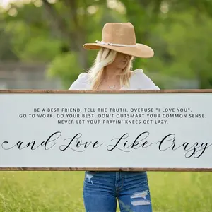 Love Like Crazy Sign No Framed, Master Bedroom Sign, Bedroom Wall Art, Wedding Gift, Country Song Lyrics, Wedding Song, Be a Best Friend, Anniversary