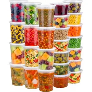 48 Sets Deli Containers with  - 16oz & 32oz - Leak Proof, Microwaveable, Dishwasher & Freezer Safe - Plastic  Storage & Soup Containers