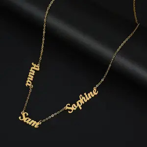 Gift Personalized Name Necklace - Custom Letter Stainless Steel Clavicle Chain for Women and Men