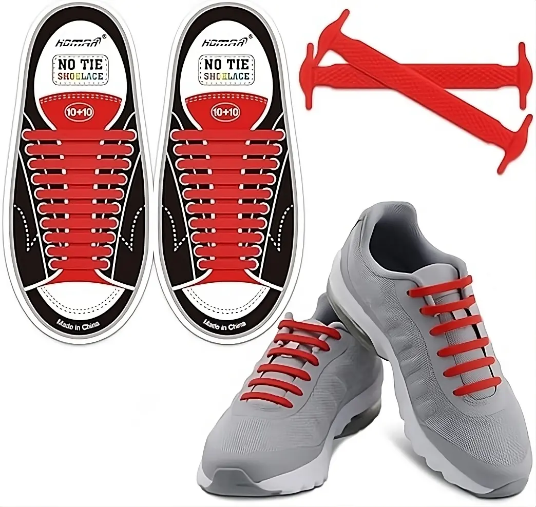 No Tie Shoelaces for Kids and Adults Stretch Silicone Elastic No Tie Shoe Laces
