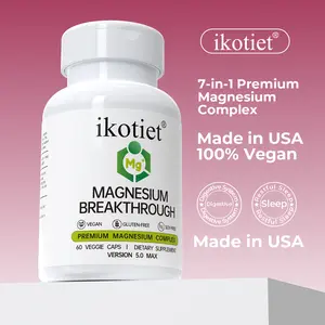 IKOTIET Magnesium Breakthrough  Dietary Supplement | A formula containing chelated magnesium, magnesium malate, magnesium citrate, and sucralose-bound magnesium | Helps meet daily nutritional needs | Suitable for fitness enthusiasts | 60-count bottle.