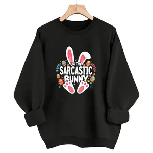 Sarcastic Bunny Long Sleeve Sweatshirts for Family Easter Matching Outfit