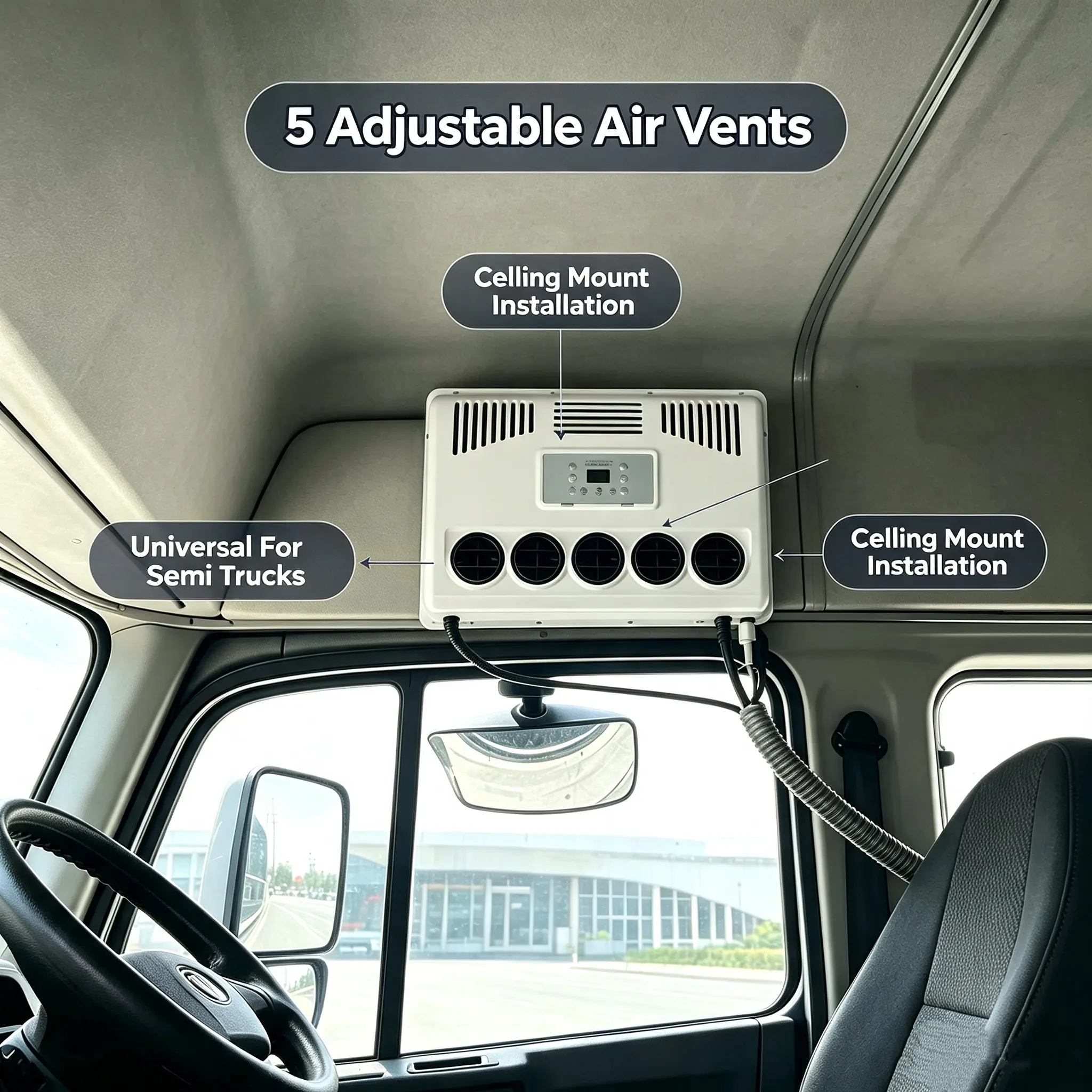 12V 12000BTU DC Split Air Conditioner for Semi Truck RV Caravan Bus Marine