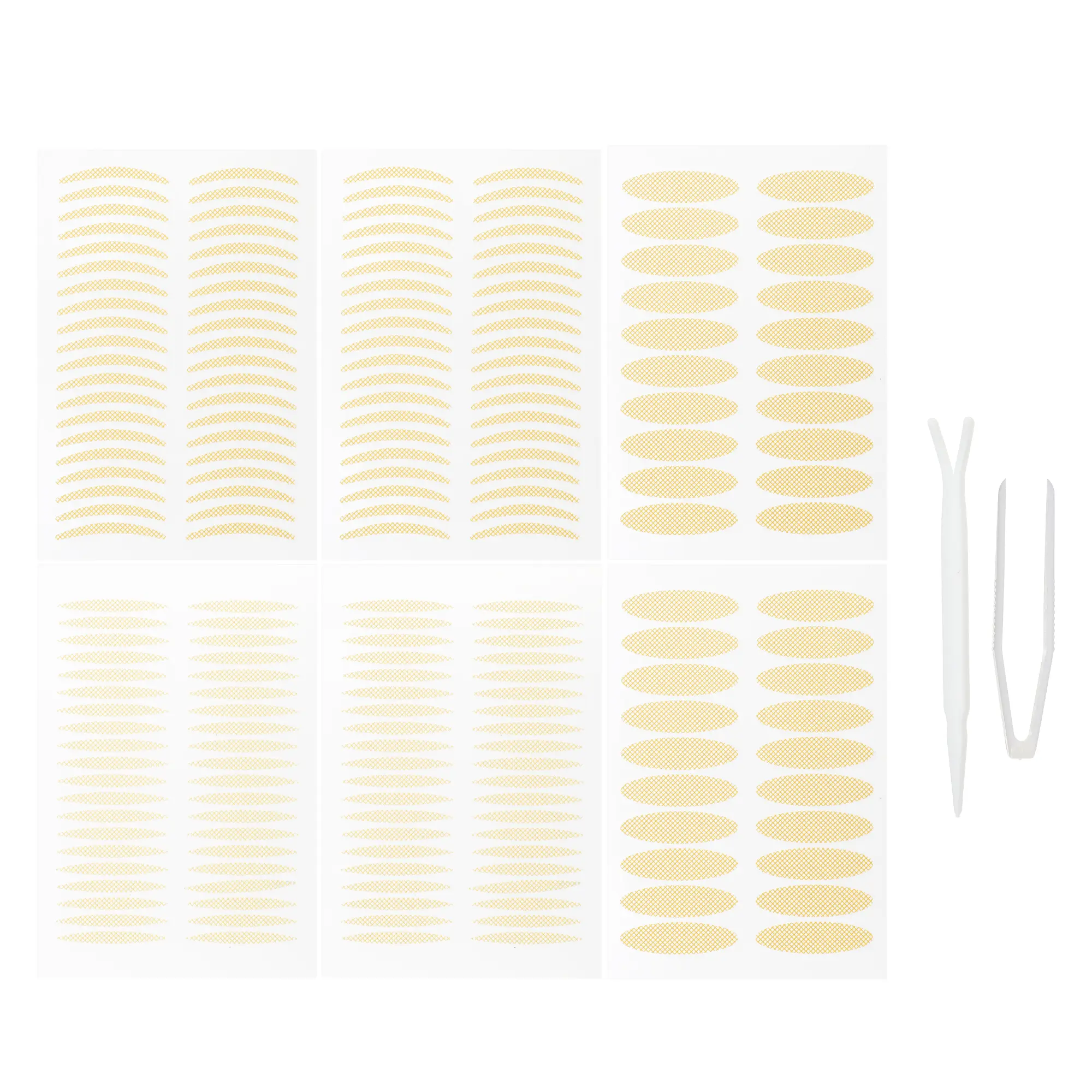 VOCOSTE 240 Pcs 3 Size Invisible Double Eyelid Stickers with a Fork, Tweezers, Suitable for Single Eyelid