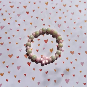 Pink and White Bracelet with Heart Design, Adjustable Fit, Perfect for Everyday Wear