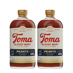 Toma Bloody Mary Cocktail Mixer - Picante (32oz) 2-PACK, (Heat: Spicy) Crafted with Real Ingredients. Bold Flavors. Zero Junk. Gluten Free, Vegan, No Added Preservatives, Low Sodium, No MSG, No HFCS, and No Additives.