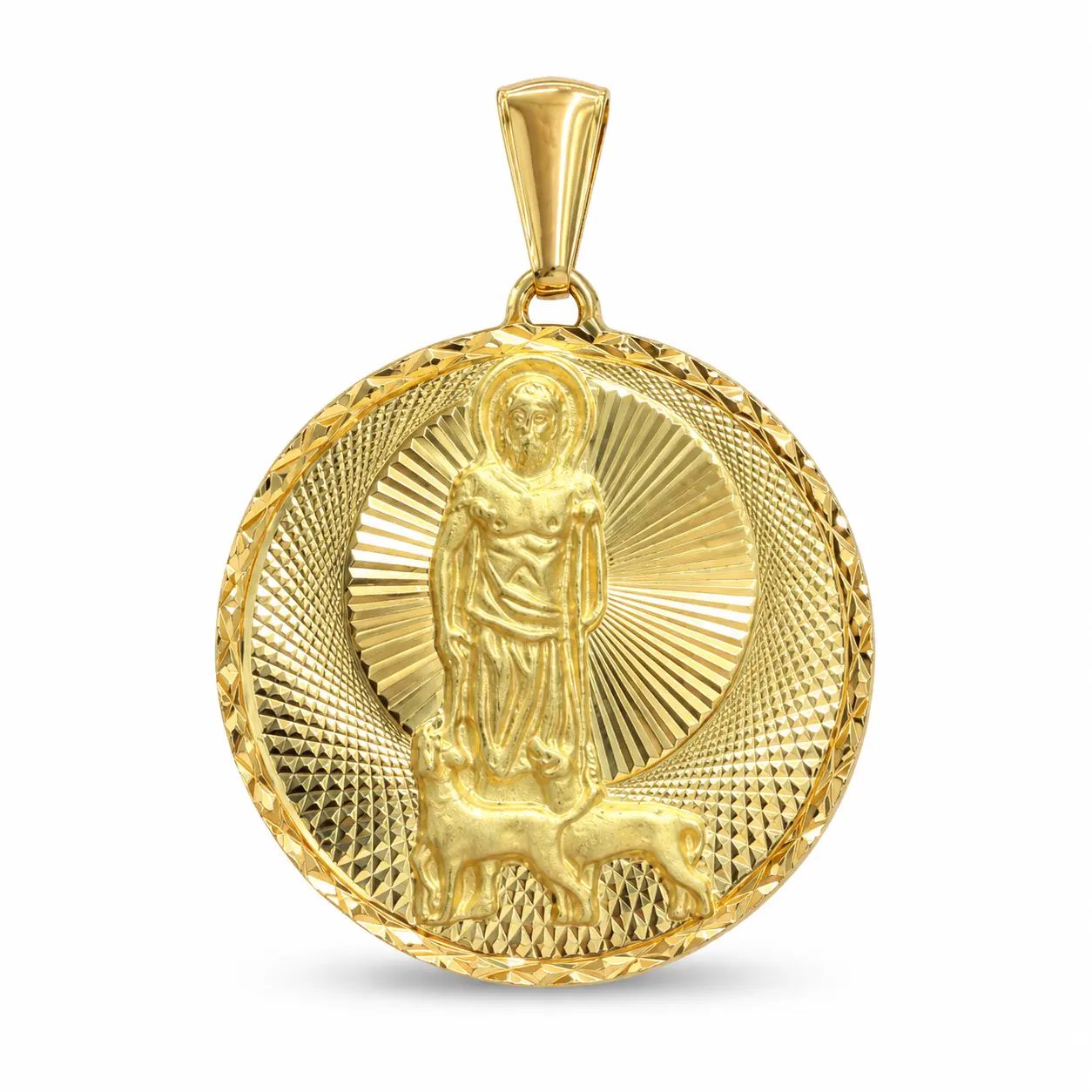 10K Solid Gold San Lazaro Babalu-Aye Pendant, 1.7g, Pendant Only Dije Medalla
