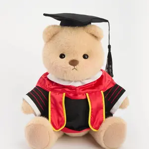 Getahug Graduation Cap and Gown Red Stole Bear | Handmade Jointed Teddy Bear Gift