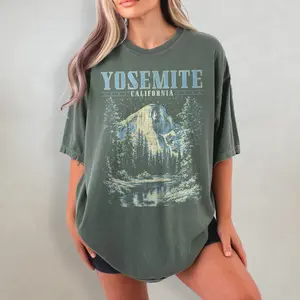 Yosemite Shirt, Retro Comfort Colors T-Shirt, California Tshirt, Oversized National Park Shirt, Nature Graphic Tee, Rock Climbing T Shirt 0L