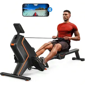 Magnetic Rowing Machines For Home (R05),16 Levels Of Quiet Resistance Foldable Compact Rowing Machine 350 LB Weight Capacity With Bluetooth, App Supported, Tablet Holder