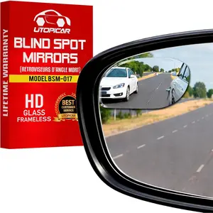 Blind Spot Convex Car Mirror Rearview Accessories for Car Interior Automotive Blindspot Mirrors for Larger Image and Improved Traffic Safety 2-Pack