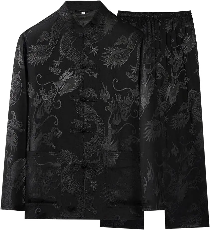 Kung Fu Uniform for Men Shirt Suit Chinese Traditional Tang Hanfu Martial Arts Wing Chun Tai Chi Training Cloth Pants