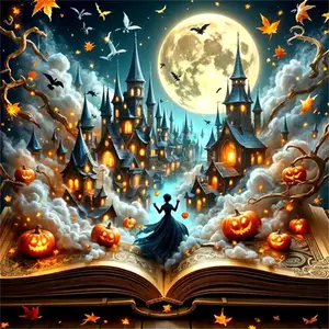 Moon Pumpkin Castle Diamond Painting Kit Square Round Diamond 5D DIY Mosaic Handmade Art Adult Exquisite Gift Home Decor