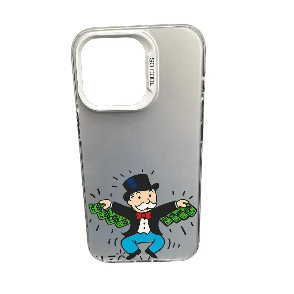 Monopoly-Themed Silver Smartphone Casing - Protective Cellphone Cover Compatible with iPhone 17/16/15/14/13, Unique Birthday Gift