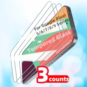 3 counts HD Anti-Scratch Tempered Glass Screen Protector Film for Google Pixel 5/6/7/8/9 Series, Durable & Protective Design