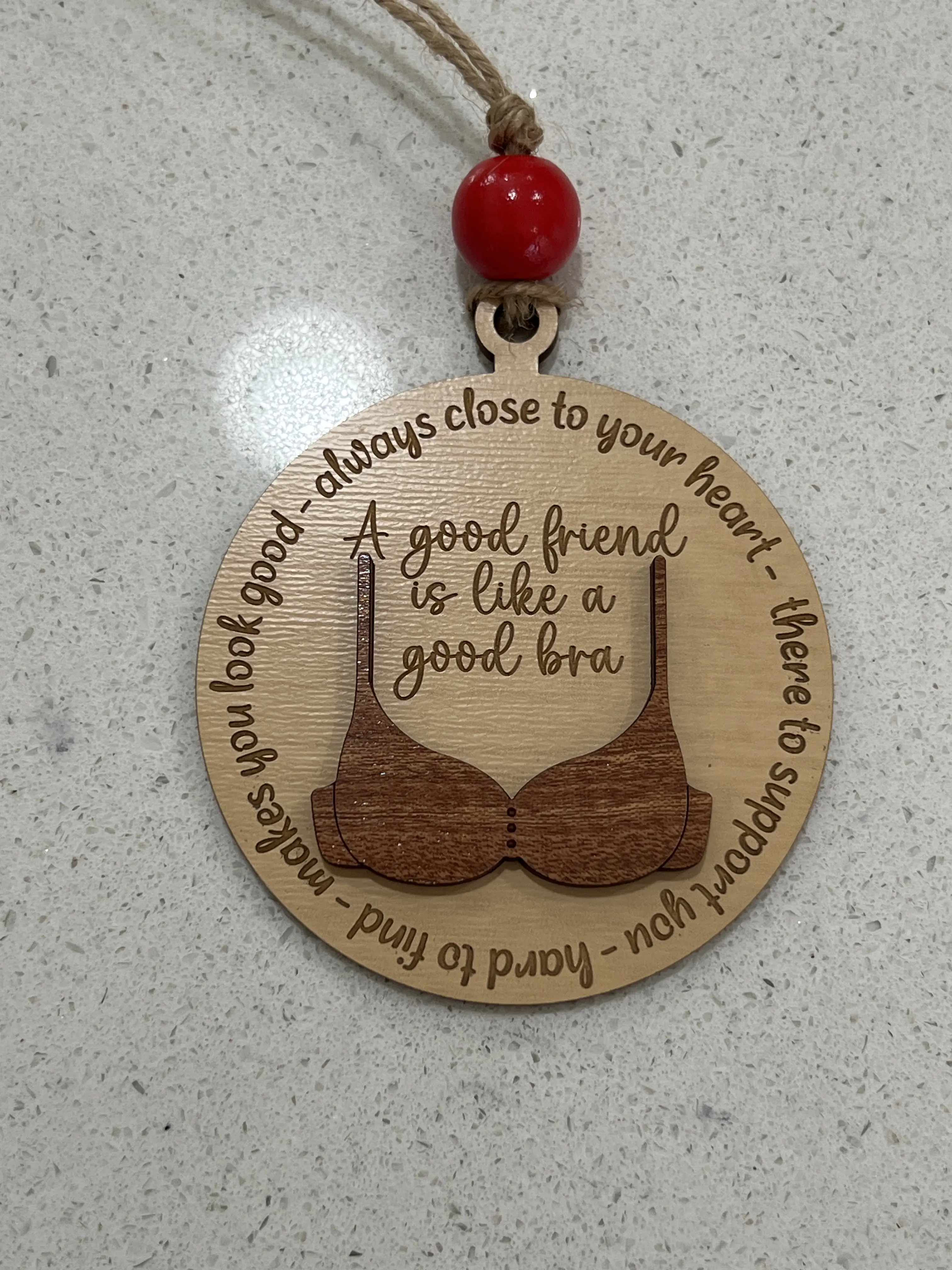 Wooden Friendship Christmas Ornament Hand Made