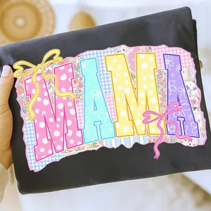 Mama T-shirt, Preppy Patchwork Mama Tshirt, Coquette Bow Mama Png, Floral Mama Png, Happy Mothers Day Png, Mama Sublimation Png, Trendy Mama
