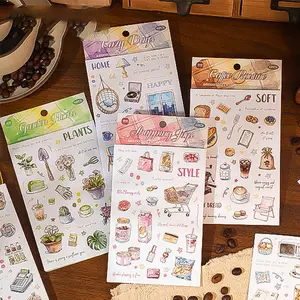 Life Travel Sticker Set, 6 Sheets Per Pack, Creative Theme Materials for DIY Scrapbook, Daily Scene Collage Decor, Journal Diary Calendar