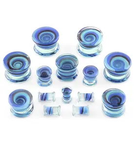 Blue Vortex Glass Plugs