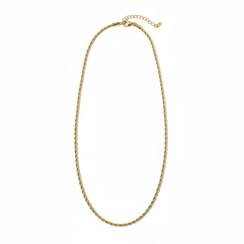 House of JM Waterproof Gold Rope Chain 18" 16" Adjustable Necklace for Women