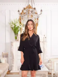 Bridesmaid Flounce Robes - Ruffle Bridal Robe - Bride Robe - Bridal Party Robes - Bridesmaid Gifts - Cotton Robe - Kimono Robe - Lace Robe