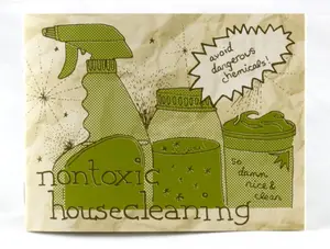 Nontoxic Housecleaning Zine - a Hand-Written DIY Cleaning Guide with Basic Ingredients & Sample Cleaners for Various Surfaces