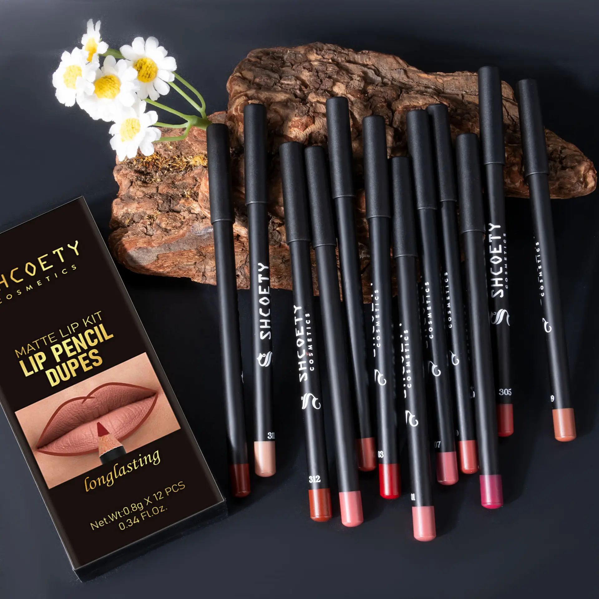 12X Lip Liner Pencils Long-lasting Eyeliner Lipliner Cosmetic Makeup | Full Lip Liner Set – Matte High Pigment, Long-Lasting Non-Fading for Lip Contouring & Lipstick Base, Natural & Bold Lip Looks Must-Have Beauty Tool for Women, Lip Makeup, Cosmetic Sets