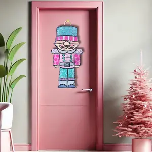 DK Pink and Teal Nutcracker - Festive Hanging Decor for Home - 28" Tall