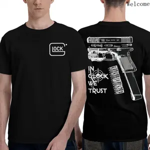 Glock Gun Culture Firearm Enthusiast Short Sleeve Unisex Shirt Crewneck Casual All Seasons Machine Washable Fitted Tee Menswear Top Stylish Streetwear