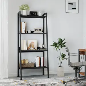 MURAGO Rustic Brown 4-Tier & 5-Tier Wooden Bookshelf Rack, Anti-Tipping Home Organizer with Room Storage for Small Spaces, Living Room
