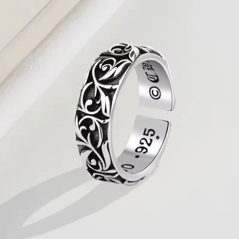 jewellery Textured Geometric Rings Simple Retro Men's