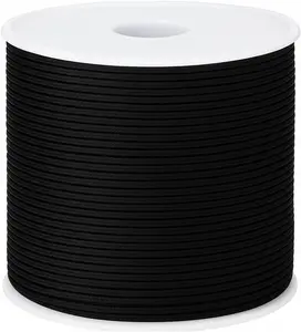 Anwyll 0.8MM Black Nylon String - 110Yards Wind Chime String Weather Resistant Nylon Cord Black Nylon Bracelets String Beading Thread Macrame Trim Cord for Necklace Jewelry Making Craft Chinese Knot