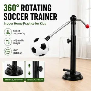 360° Rotating Soccer Training Kicker for Kids, Adjustable Indoor Soccer Ball Trainer with Suction Cup, Foldable Soccer Ball Holder for Parent-Child Home Practice