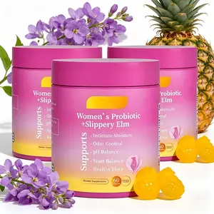 Her Juicy All in One Solution with Slippery Elm Women’s 2 in 1 Intimate Support Gummies 60ct, Slippery Elm + Probiotic Prebiotic Blend, Regulate Vaginal pH & Boost Private Moisture