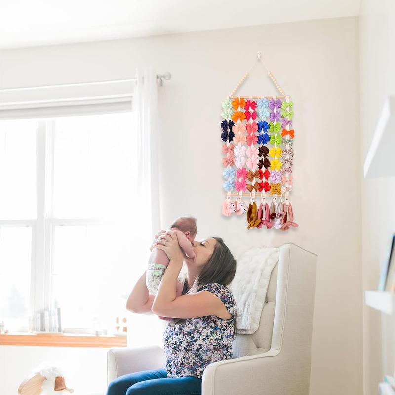 Bow Organizer for Girls Hair Bows  Headband Holder Organizer Bow Holder for Girls Hair Bows Hair Bow Storage Headband Organizer for Girls Hair Bows Display Hair Bow Hanging for (White)