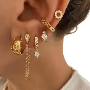 Trendy Earrings Sets 6PC Womens Earrings Gift Luxury Jewelry By North Jewelry